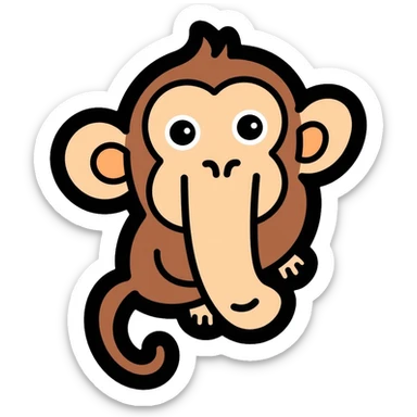 proboscis monkey with its distinctive large nose sticker