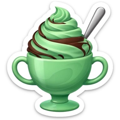 cup mint and chocolate ice cream sticker