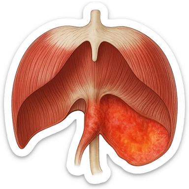 diaframma umano anatomico infiammato, isolato su sfondo bianco sticker