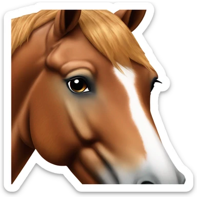 Chestnut horse with white down nose sticker