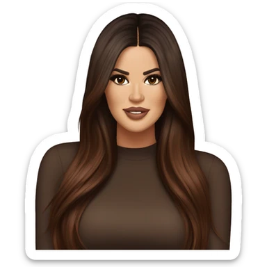 khloe kardashian with long dark red brown hair  sticker