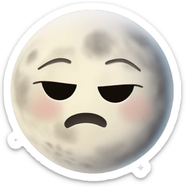 Moon astrology symbol with cute face sticker