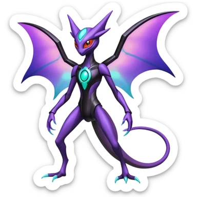 Deoxys-Lunala-Noivern-Fakémon-hybrid-creature (full body)  sticker