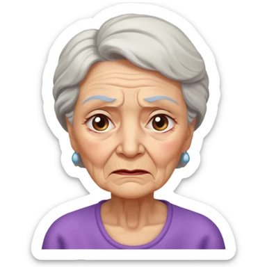 mulher idosa tentando nao fazer xixi com expressaõ de dor sticker