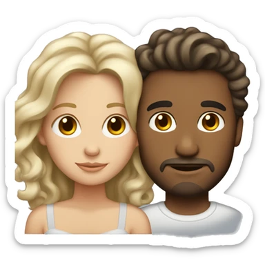 wavy haired heterosexual white couple sticker