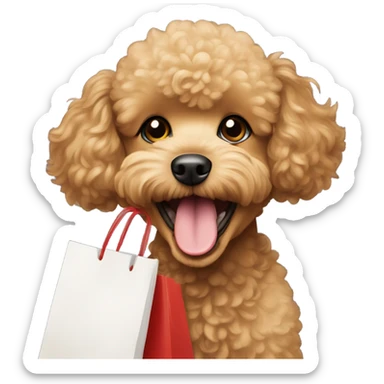 Golden toy poodle shopping sticker