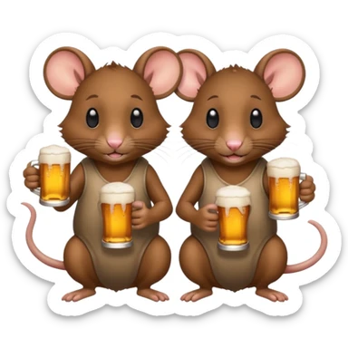 Rats with beers emoji sticker