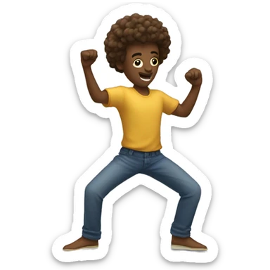 Fan in dancing while giving wind sticker