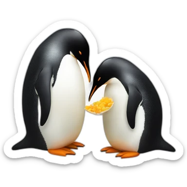penguin eating another penguin sticker