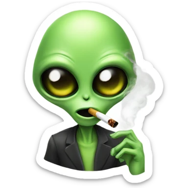 Alien smoking sticker