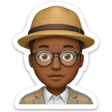 black man wearing hats and glasses sticker