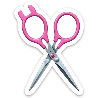 scissors in pink sticker