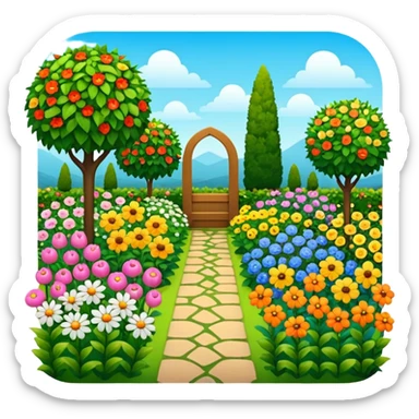 garden full of flower   sticker