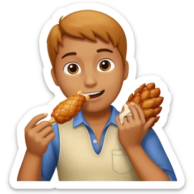 A for eating a chicken leg sticker