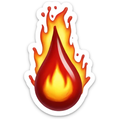 Blood drop on fire sticker