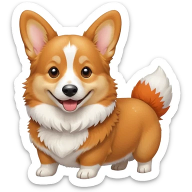 corgi in snow sticker