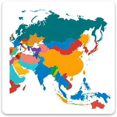 a map of asia sticker
