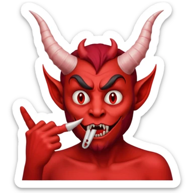 Creppy devil and shushing someone  🤫 like there figer over there mouth  sticker