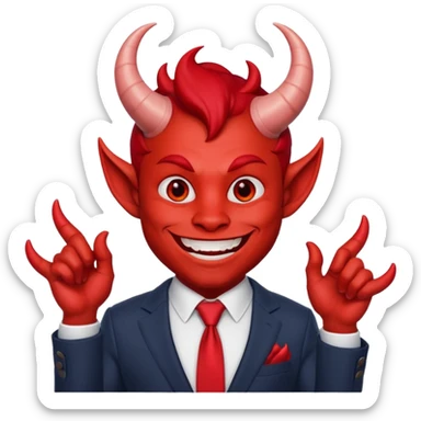mischevious devil guy thats not scary, sticker