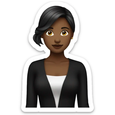 Girl emoji in black dress  sticker