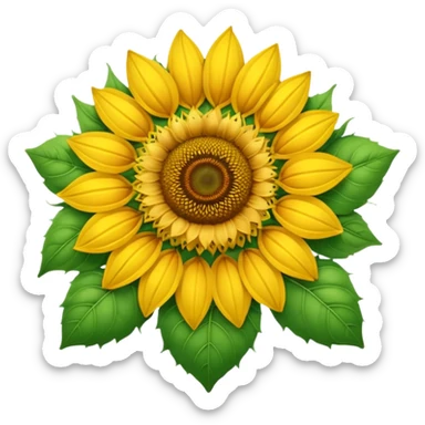 Sun flower heart sticker