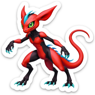 Colorful Cool Badass  Meloetta-Venom-Guilmon-Darkrai-Pokémon-Fakémon-fusion-hybrid-creature sticker