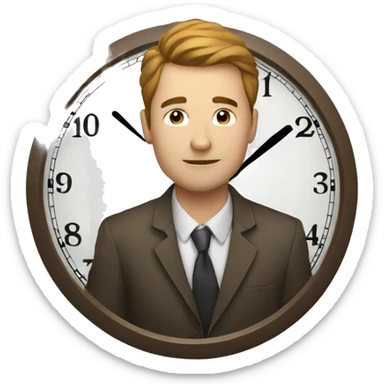 man and clock sticker