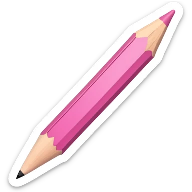 Pink pencil stub chewed on sticker