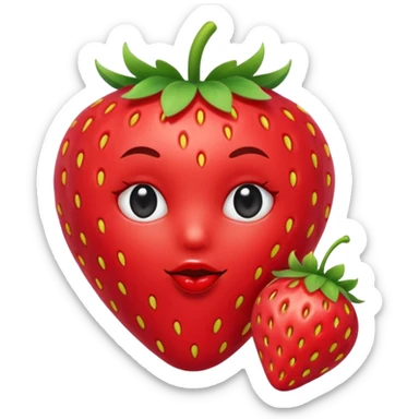 strawberry 🍓 and red kiss 💋 fashioned stylish little emoji for “slay” reaction sticker