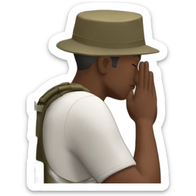 A soldier prays at the Western Wall sticker