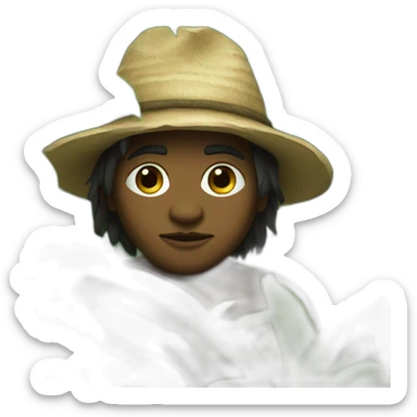 Aborigine hiding in the green bushes sticker