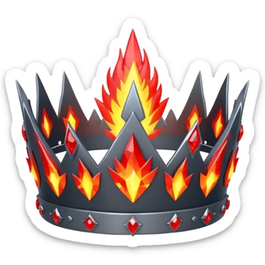fantasy magic tiara of fire and ash low poly sticker