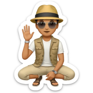 Submissive man on knees sticker