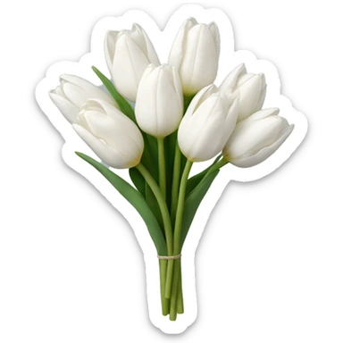 white tulip bouquet  sticker