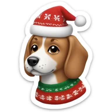 Dog in Christmas sweater  sticker