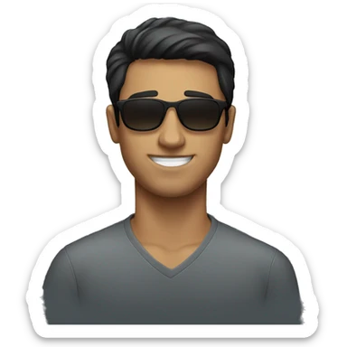 thin guy with dark hair wearing sunglasses sticker