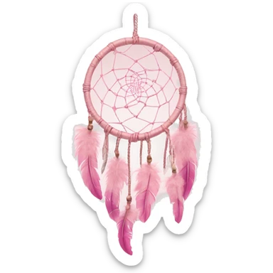 baby pink dream catcher with feathers  sticker