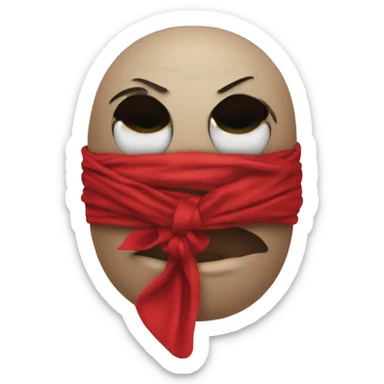 Tied it’s mouth and eye with red cloth sticker