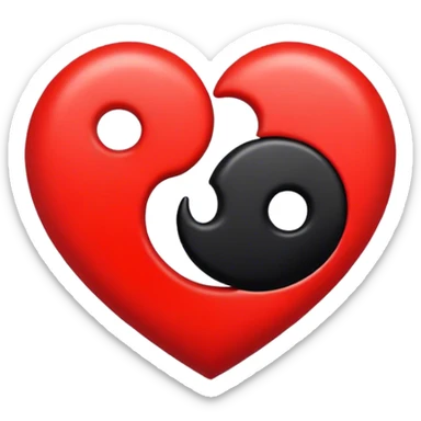 Heart yinyang sticker