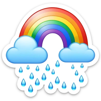 Sunshine rain and rainbow sticker