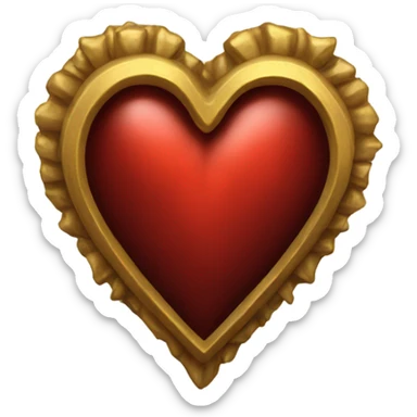 red gold gothic heart sticker