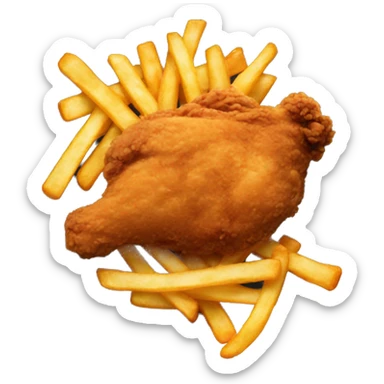 Fried Chicken and Fries sticker