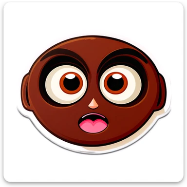 Chocolate late big eyes sticker