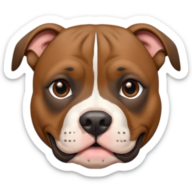 brindle staffordshire bull terrier head & shoulders sticker