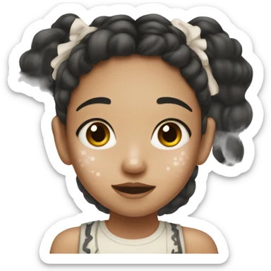 Asian girl with vitiligo sticker