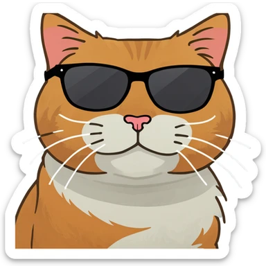 Cat with sunglasses sticker