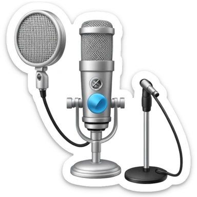 studio microphone emoji with a stand and pop filter sticker