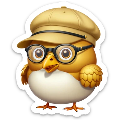 Una alita de pollo con lentes de sol y gorra  sticker