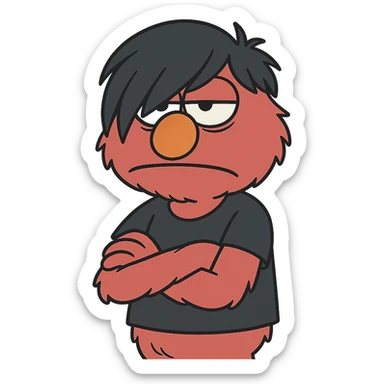 annoyed emo Elmo sticker