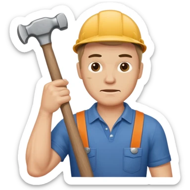 Men with a hammer and a nail sticker
